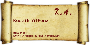 Kuczik Alfonz névjegykártya